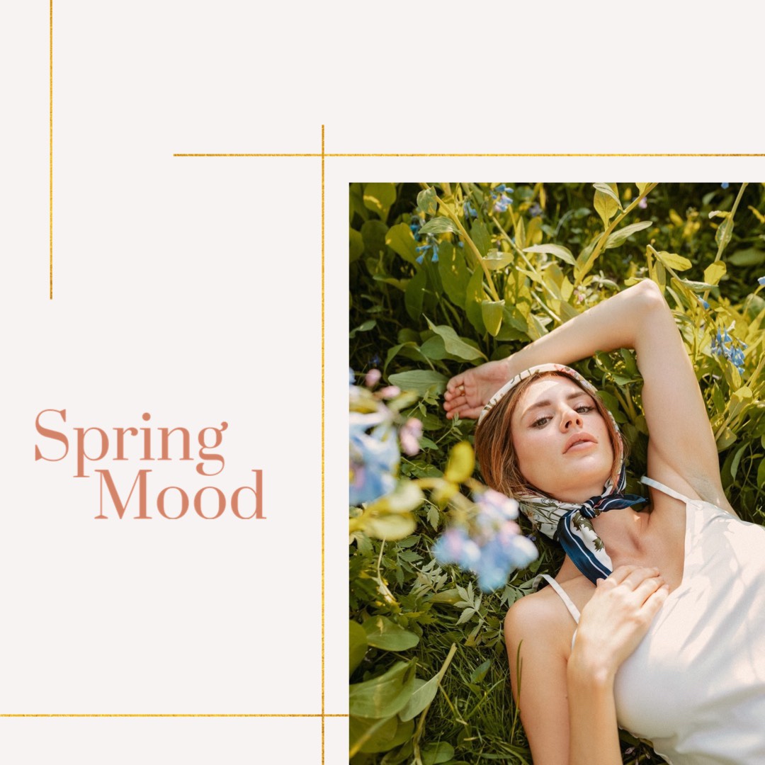 Gold luxury spring Instagram post template 