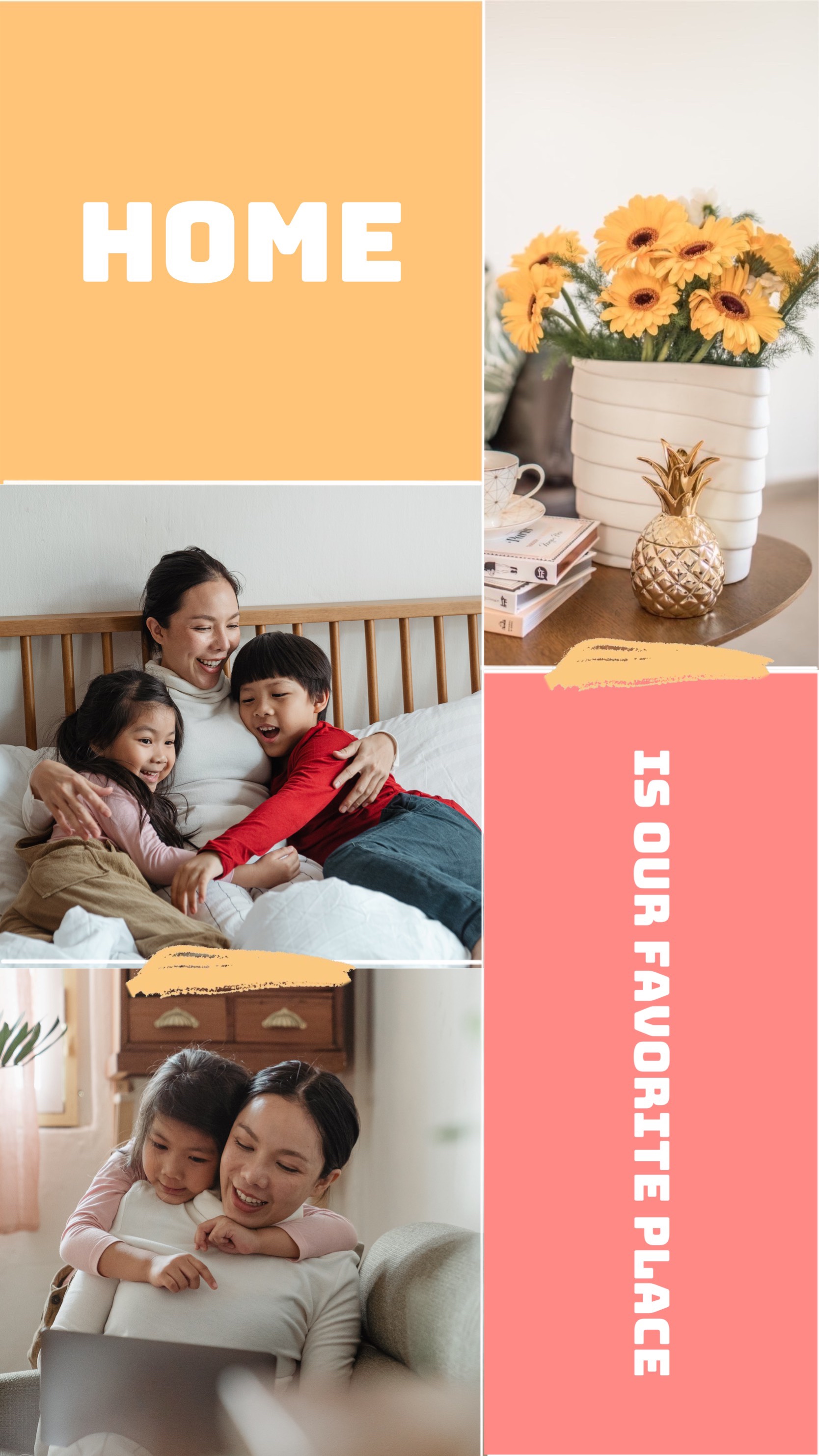 Asian family home indoor Instagram story template