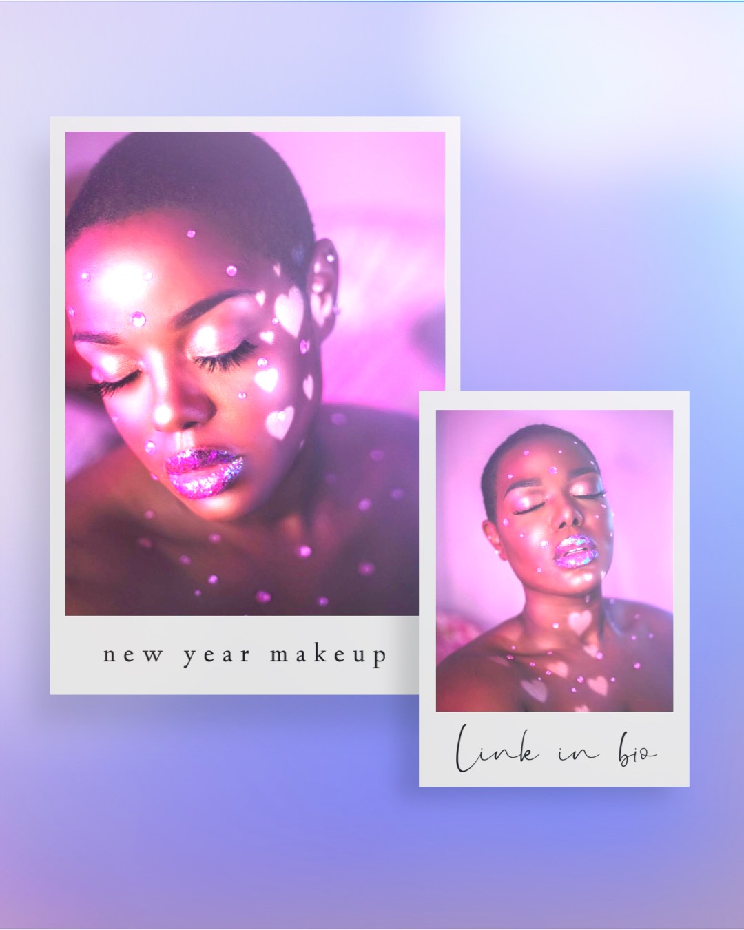 A Woman With Glitter On Her Face And A New Year Makeup Look On Her Face Happy New Year Template