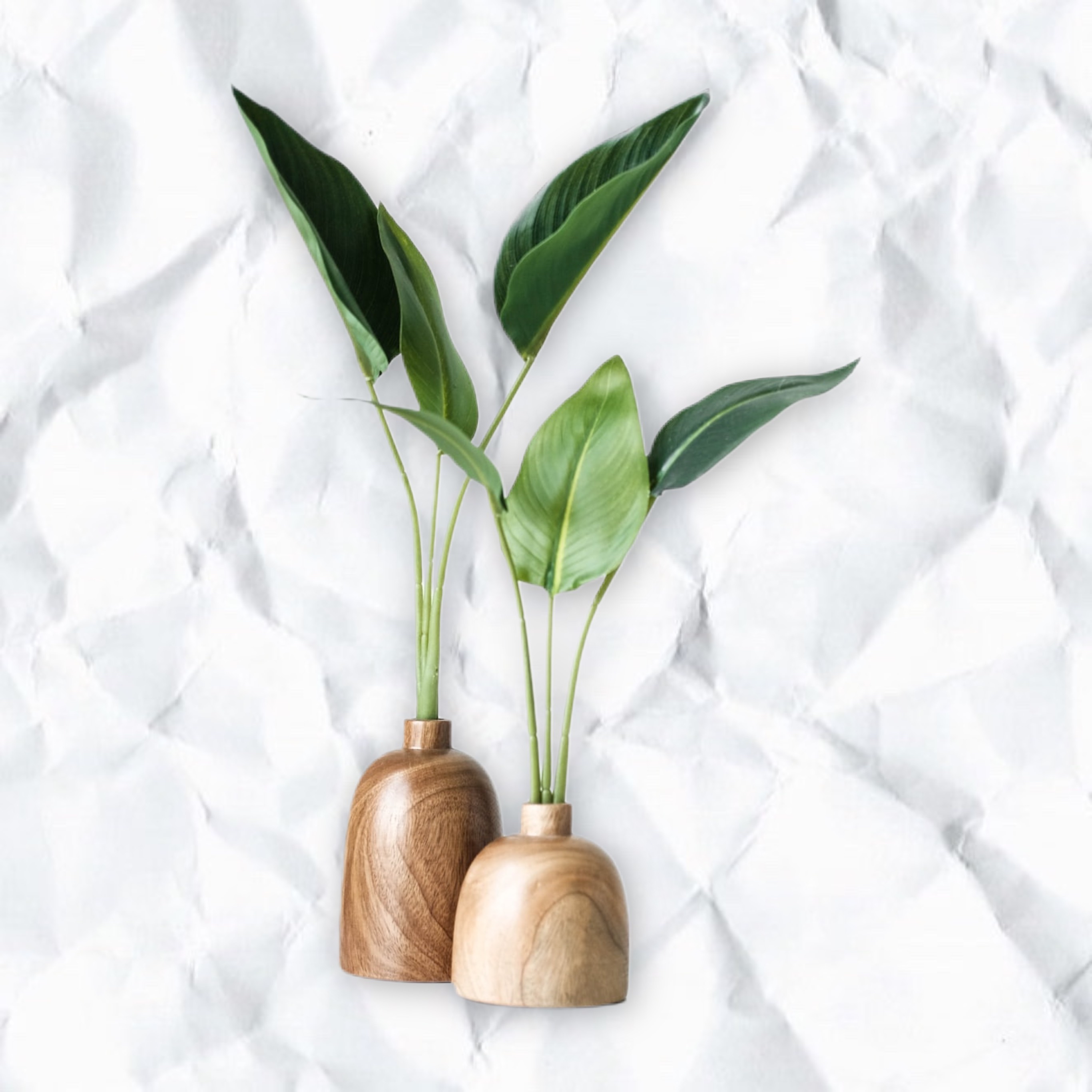 Flowerpots on a background of a crumpled page Magic Template