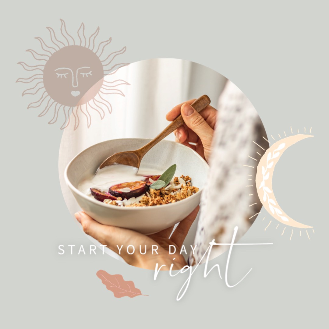 boho chic style wellness food instagram post template 