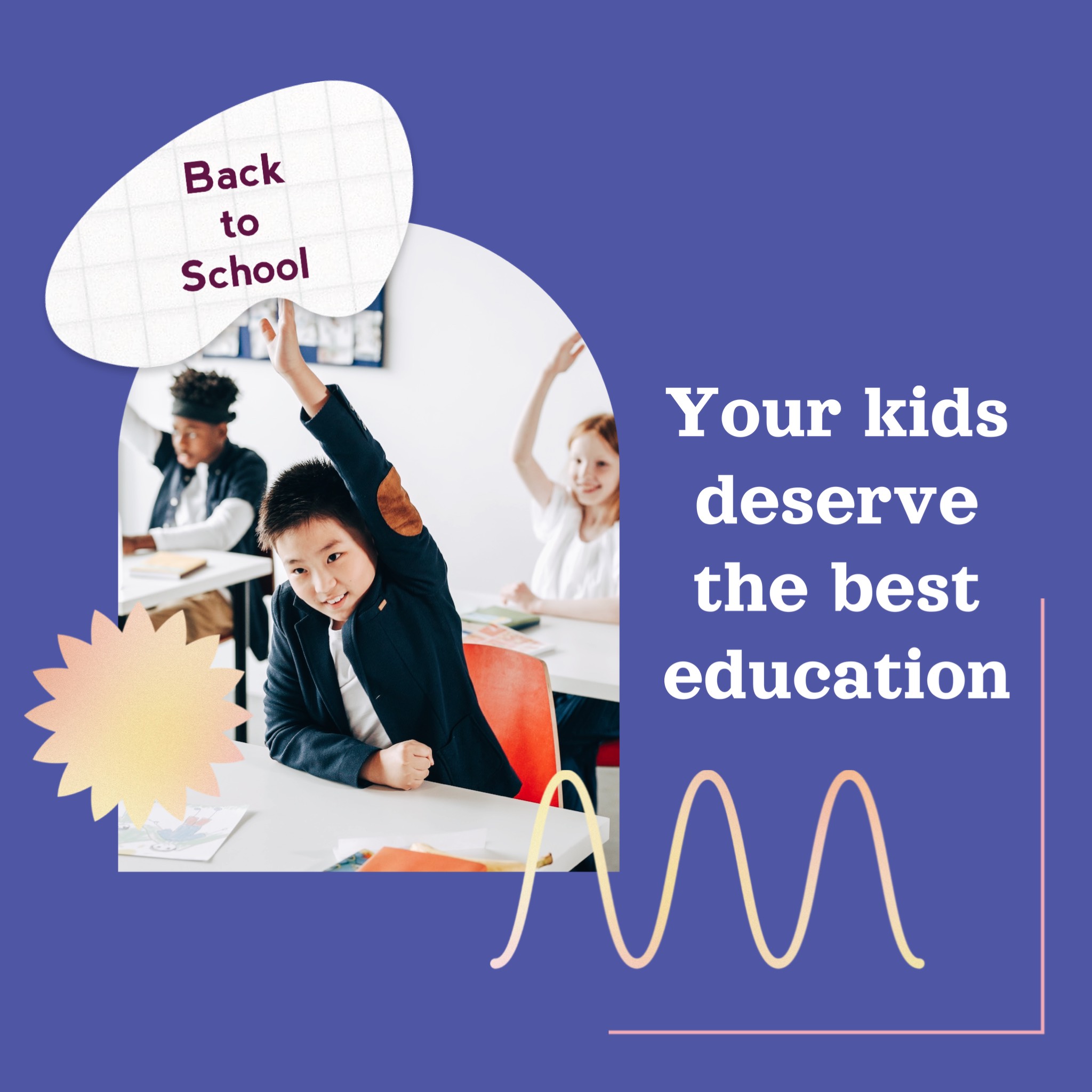 A Child Raising Their Hands In A Classroom Back To School Template