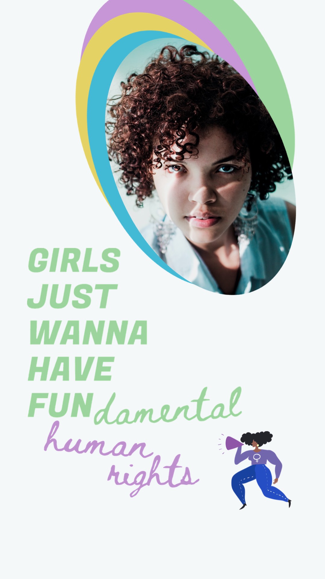 A Woman With Curly Hair Is Featured In A Poster Women S Day Template