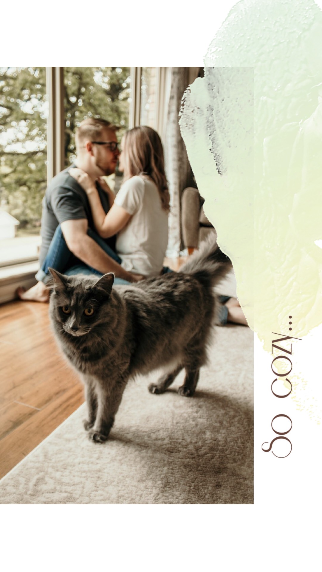 Couple and pet cozy at home instagram story template