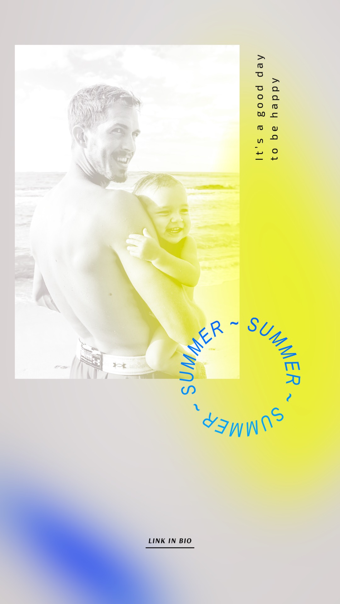 A Man Holding A Baby On Top Of A Beach Summer Story Template
