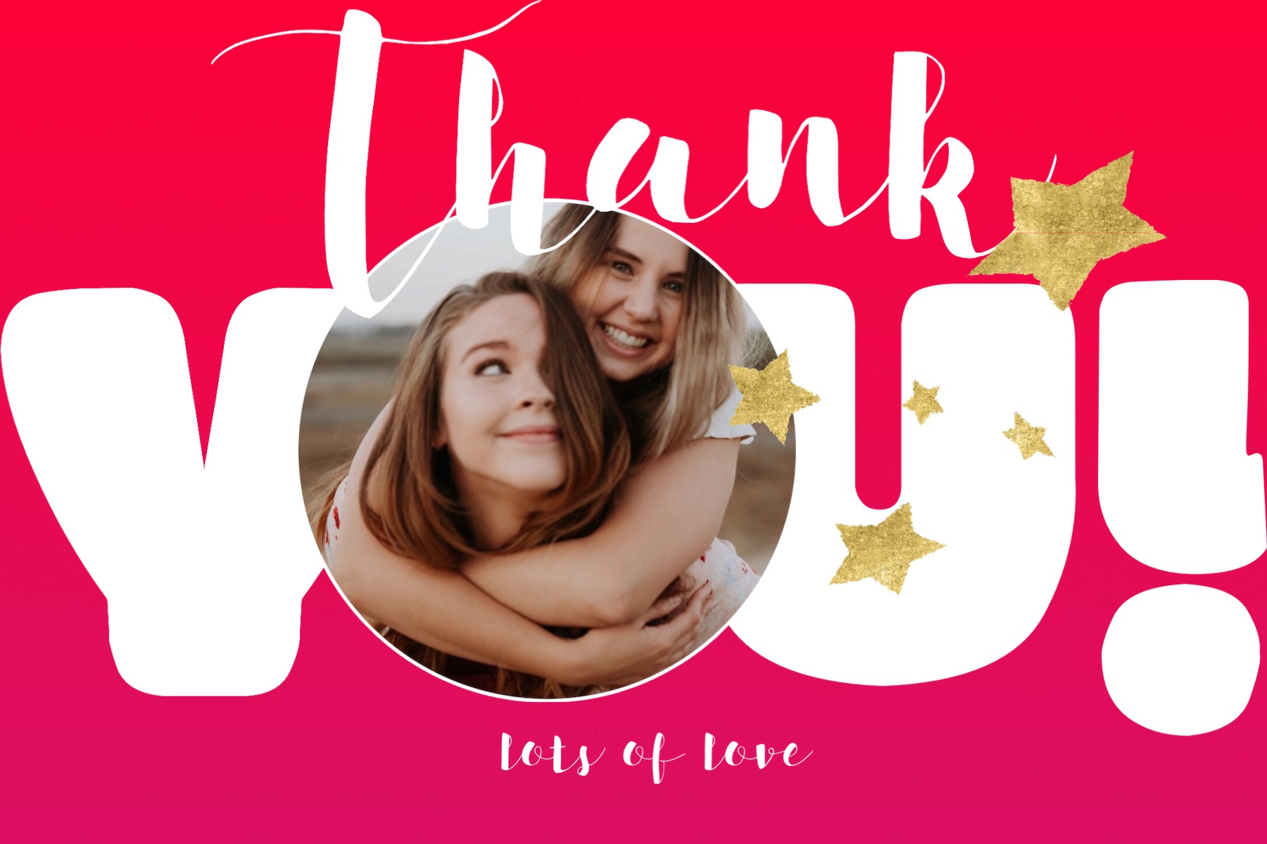 A Thank Card With A Photo Of Two Women Thank You Template