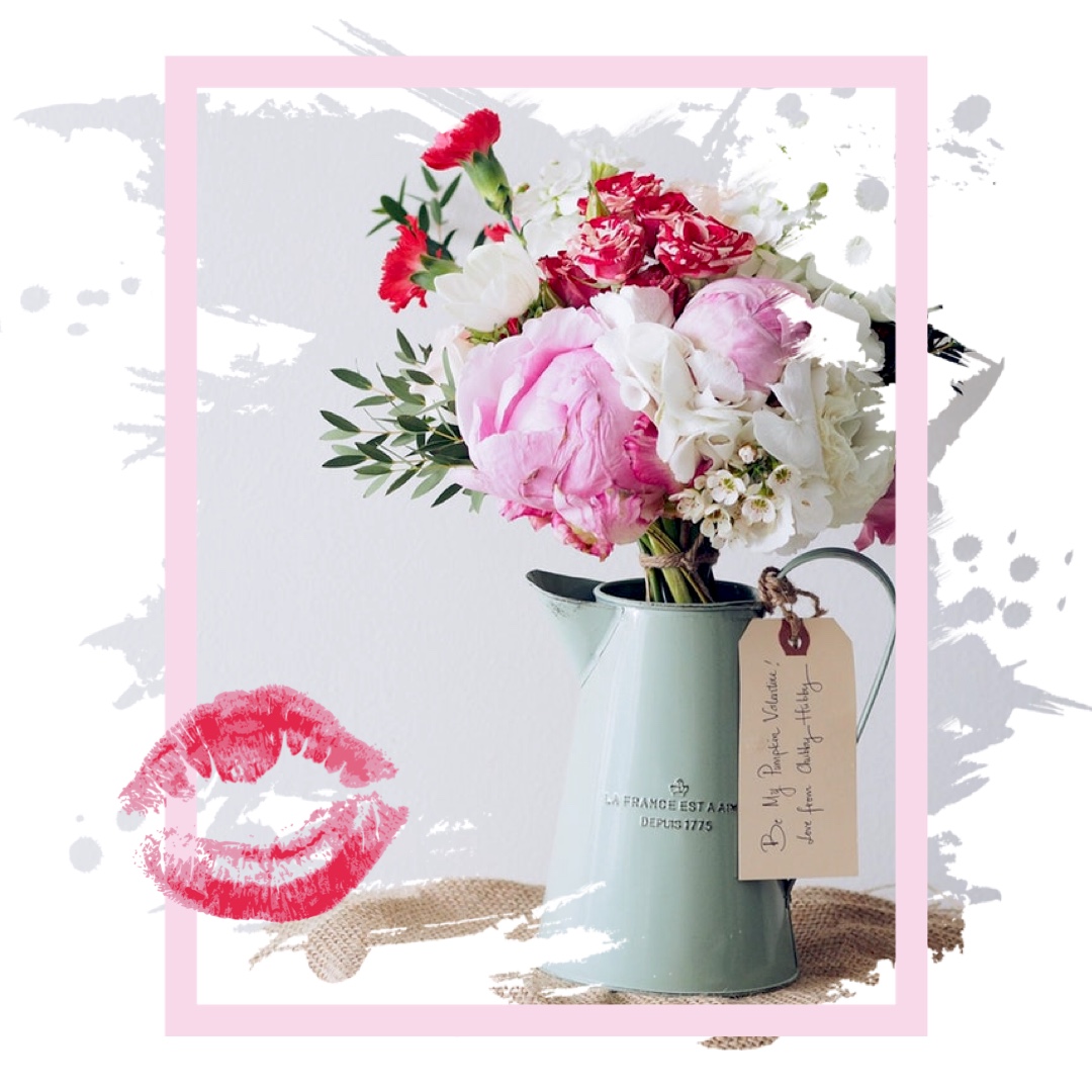 A Vase Of Flowers With A Tag On It Hello Spring Template
