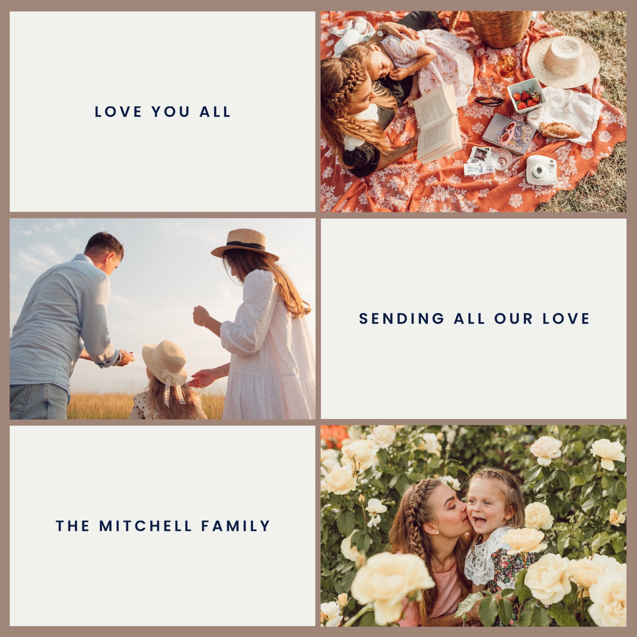 beige Aesthetic Moodboard Photo Collage family template 