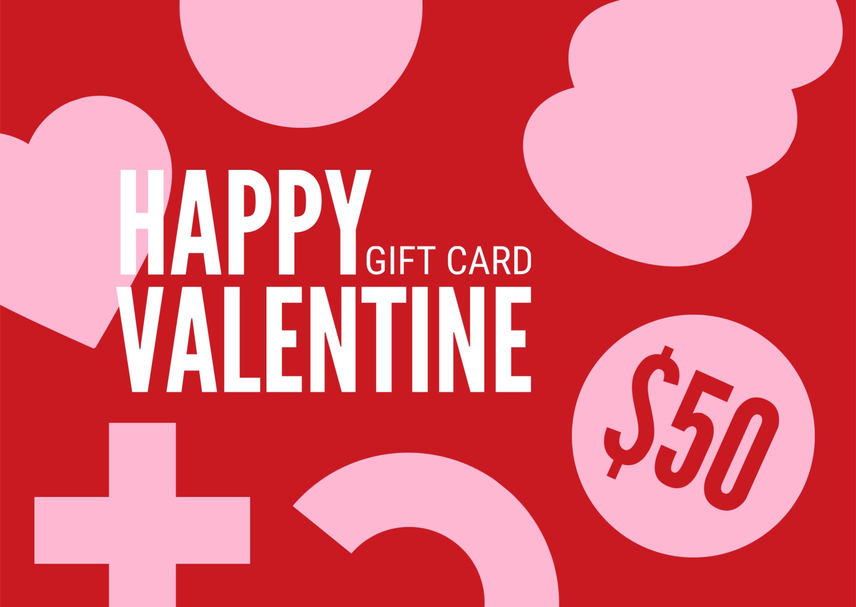 pink red valentine shapes gift card voucher template