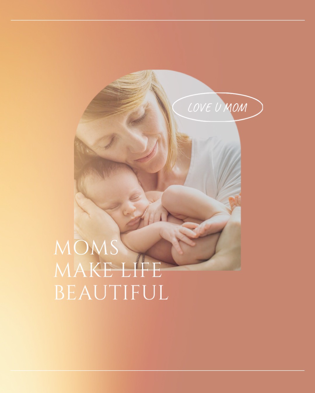 New Born Love Printable Mother'S Day Cards Template