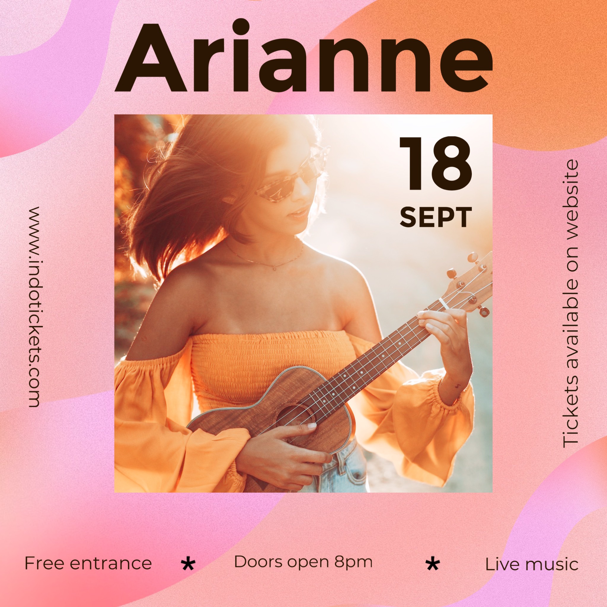 A Poster With A Woman Playing A Guitar By Adrienn Henczné Deák Music Template