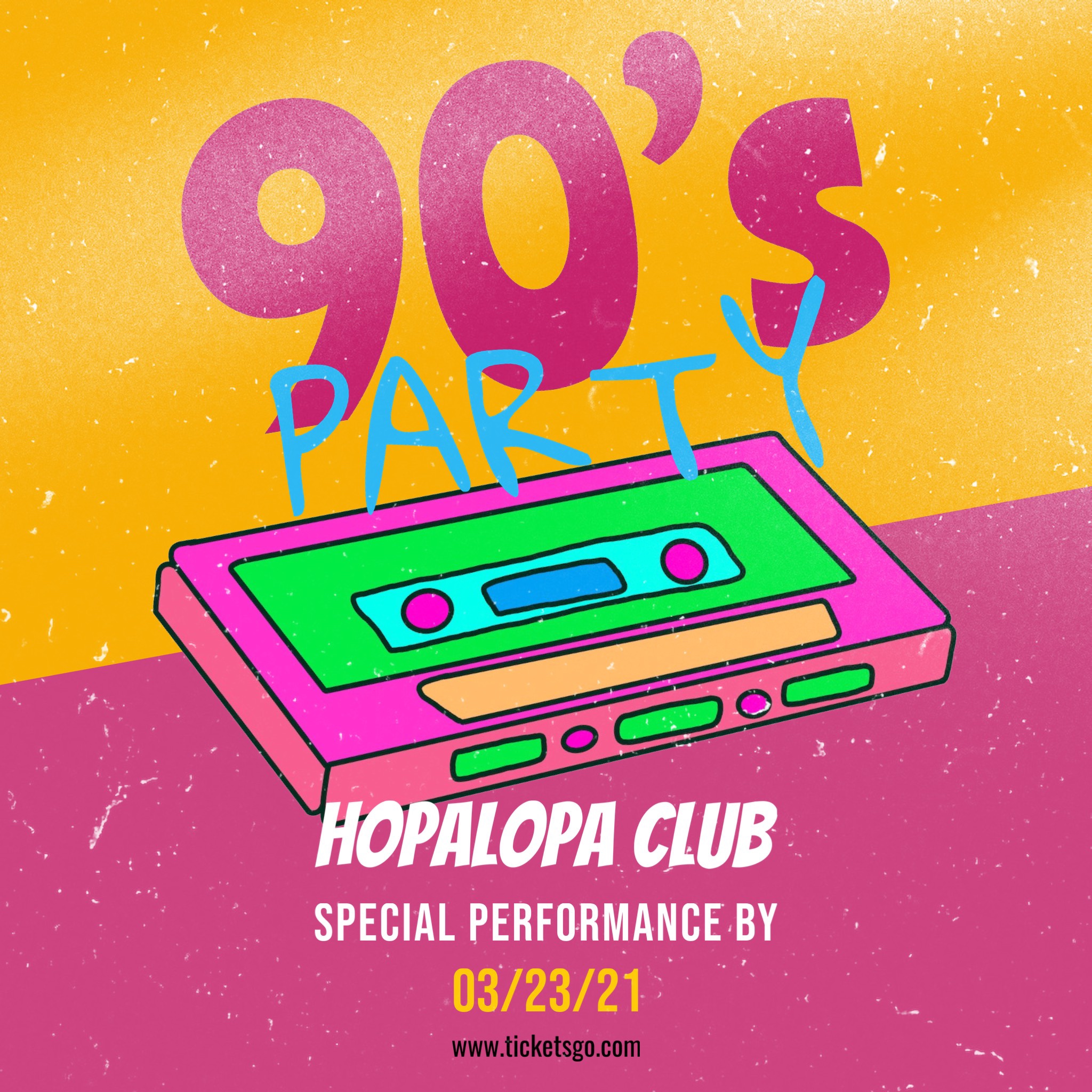 A Poster For A 90'S Party With A Boombox Music Template