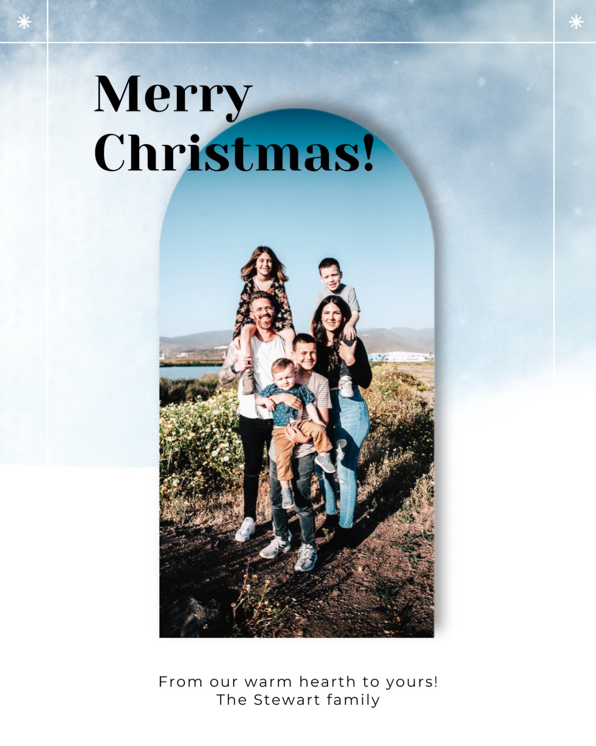A Merry Christmas Card With A Photo Of A Family Merry Christmas Template