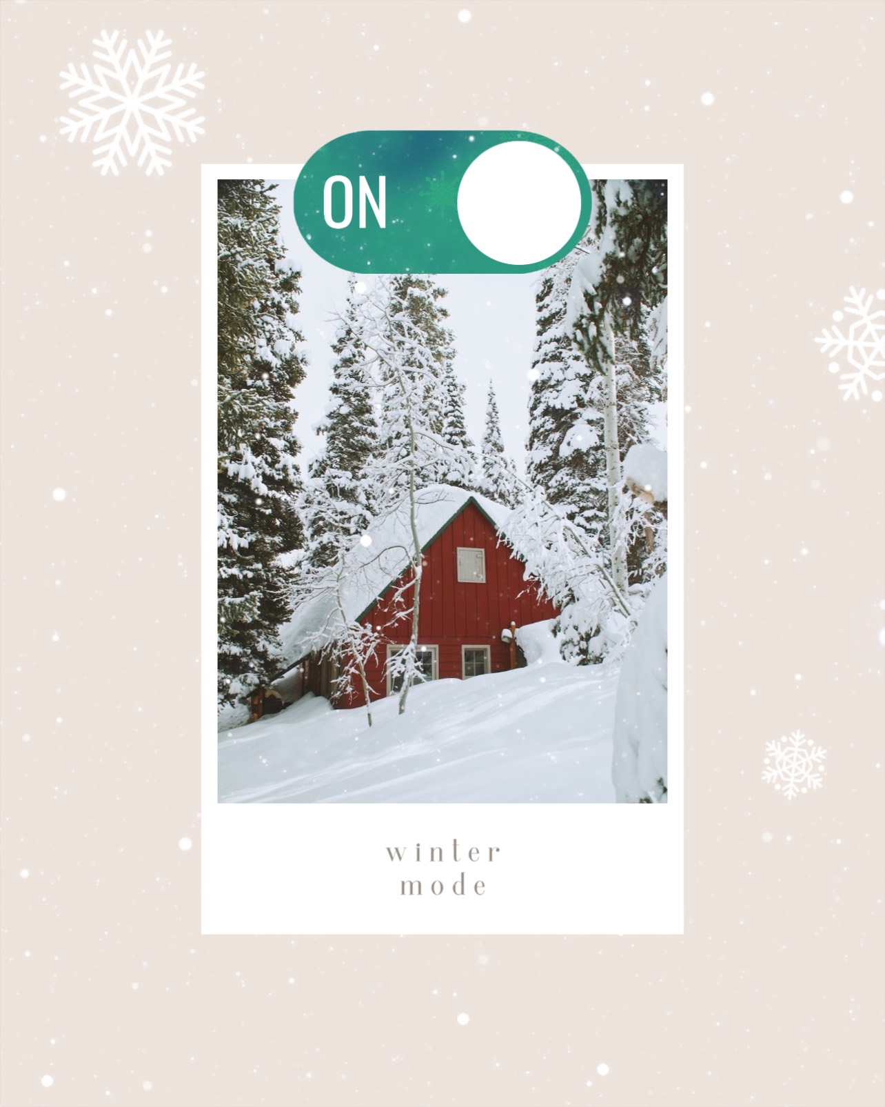 A Picture Of A Red House In The Snow Winter Wonderland Template