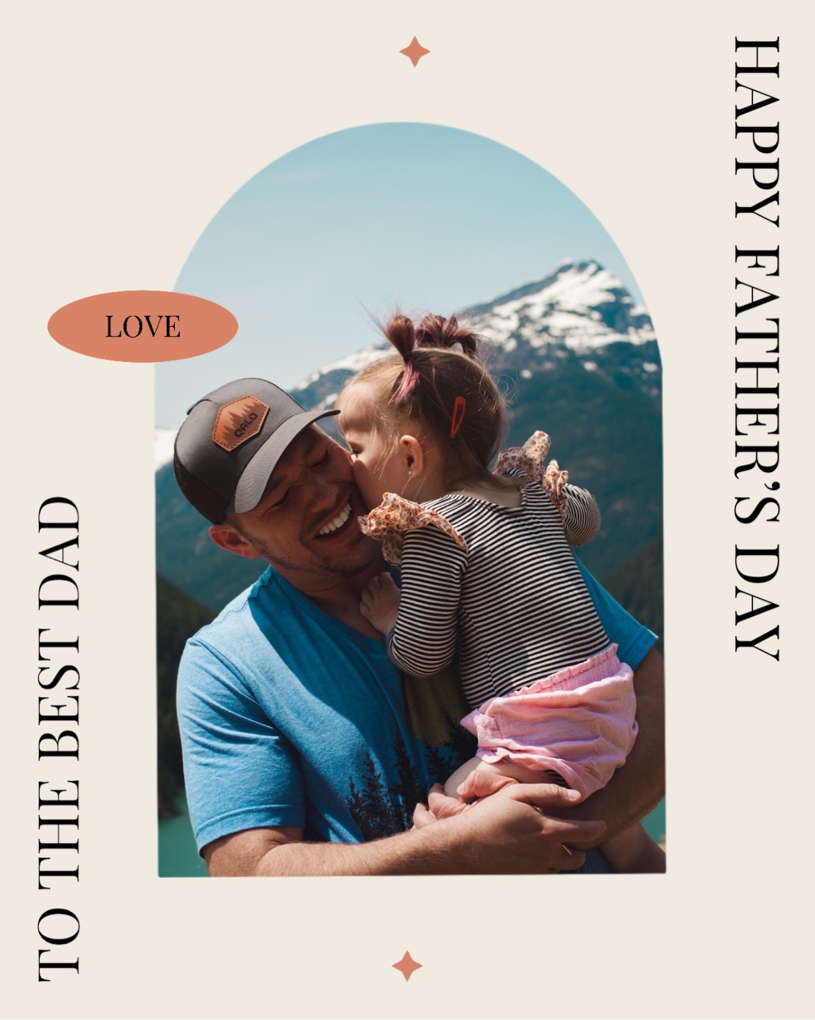 A Man Holding A Little Girl In His Arms Father S Day Template