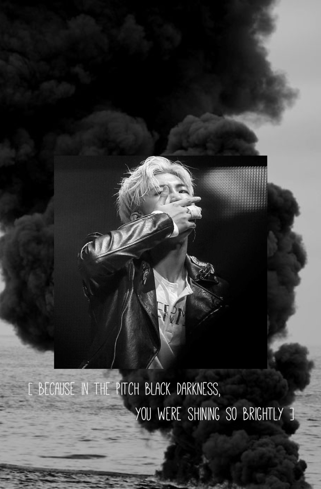 + black namjoon wallpaper + made with Bazaart